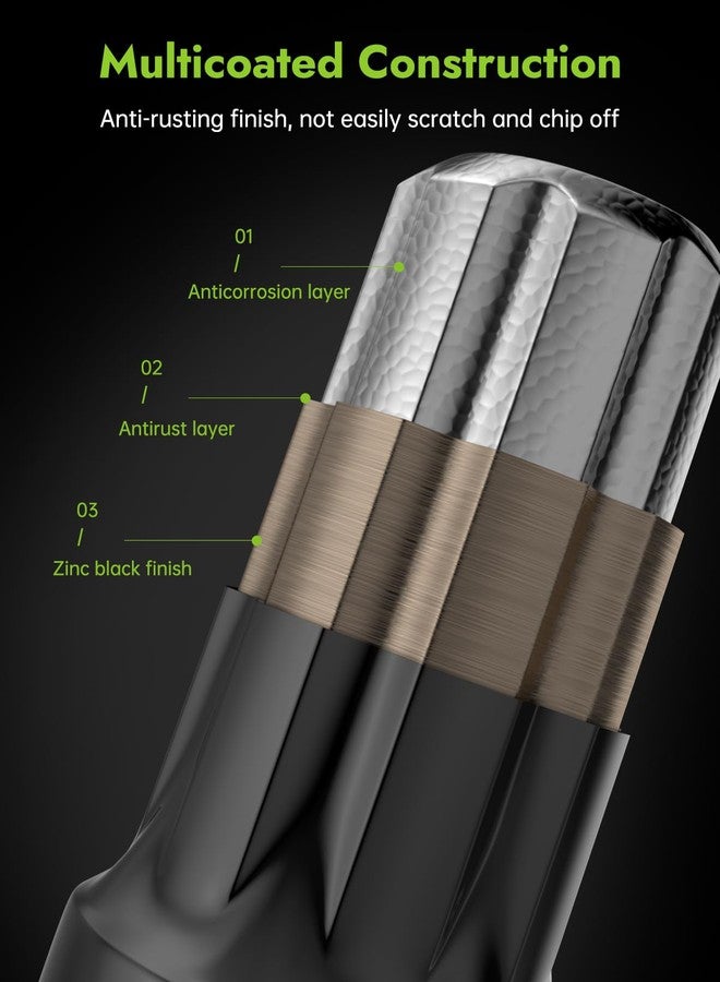 AUTOPTIM مجموعة صواميل عجلات سوداء من أوتوبتيم، 32 قطعة، مقاس M14x1.5 - بديل لعجلات ما بعد البيع ذات 8 مسامير لسيارات شيفروليه سيلفرادو 1500، رام 2500، 3500، جي إم سي سييرا، وفورد F250، صواميل طويلة ذات 7 شقوق، بمقعد مخروطي مغلق الطرف، مع مفتاح ربط. - Image 5