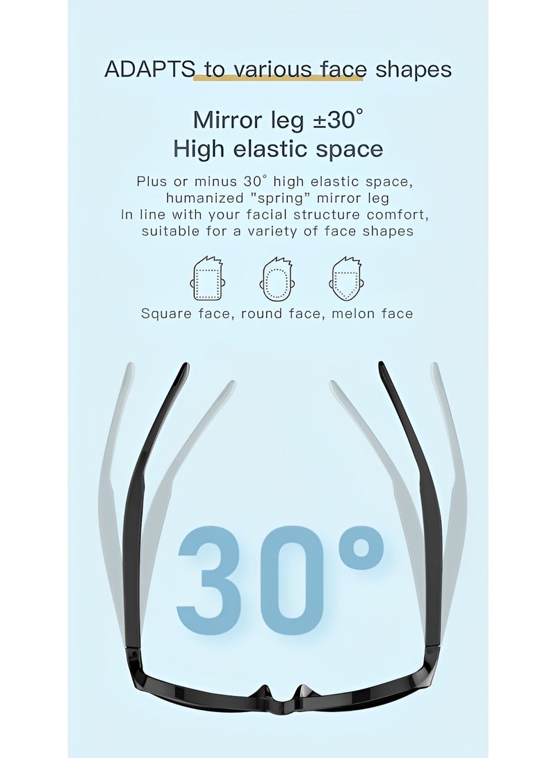 ريوكل نظارات شمسية ذكية لاسلكية تعمل بالبلوتوث مع جودة صوت باللغة الهندية وحماية من الأشعة فوق البنفسجية ومفتاح يعمل باللمس ونظارات شمسية خفيفة الوزن ومستقطبة مقاومة للصدمات للرجال والنساء - Image 4