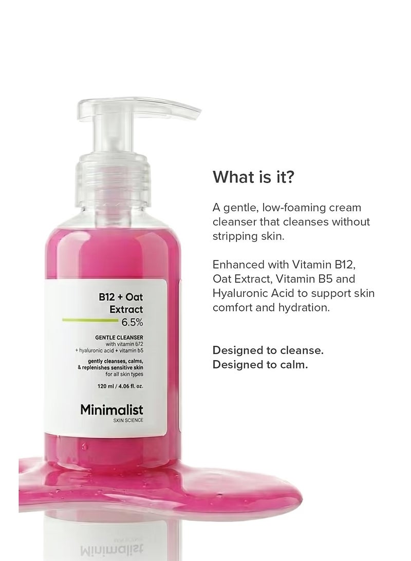 MINIMALIST Gentle Cleanser 6% Oat Extract For Sensitive Skin  120ml - Image 3