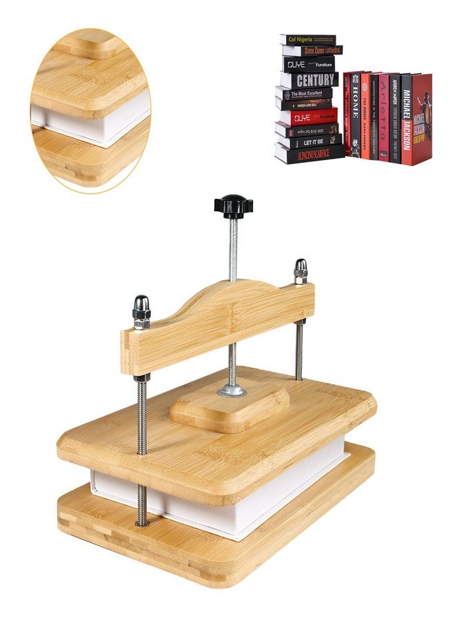 Nuvograin Wooden Book Press, 11.6 x 7.9 Inch Bamboo Book Binding Press for Bookbinding, Portable Bookbinding, Holiday Gift for Thanksgiving and Christmas - Image 1