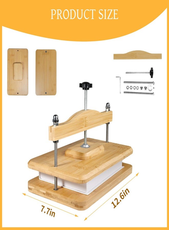Nuvograin Wooden Book Press, 11.6 x 7.9 Inch Bamboo Book Binding Press for Bookbinding, Portable Bookbinding, Holiday Gift for Thanksgiving and Christmas - Image 4