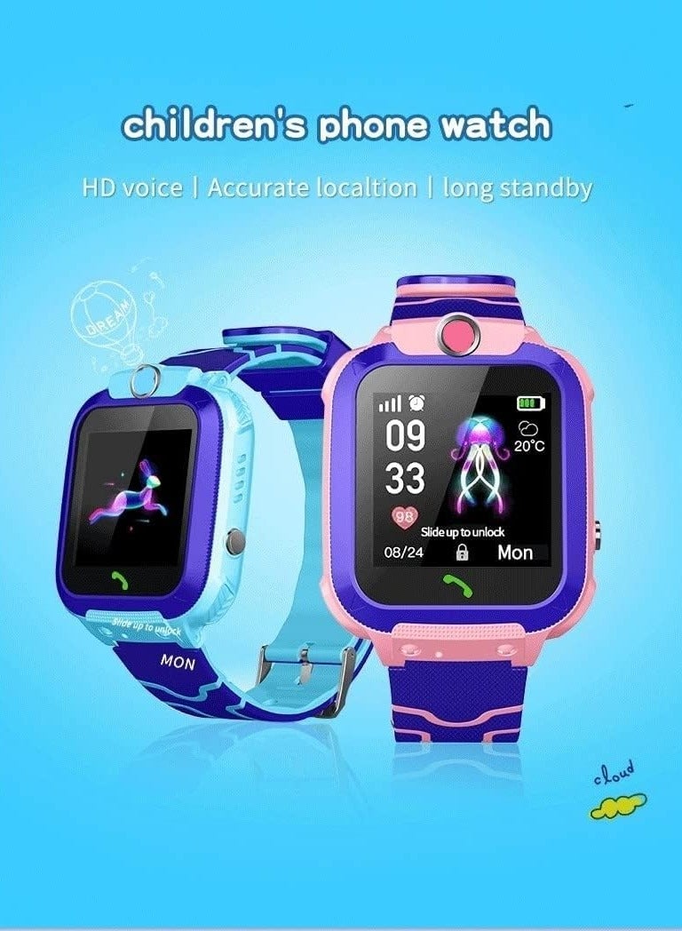 Magnetic charging Kids Smart Watch Phone Waterproof Smartwatch Boys Girls SIM Card Phone Watch HD Voice Long standby Wristwatch (Blue) - Image 2