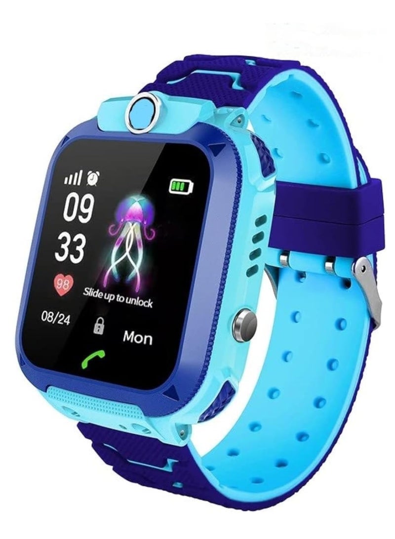 Magnetic charging Kids Smart Watch Phone Waterproof Smartwatch Boys Girls SIM Card Phone Watch HD Voice Long standby Wristwatch (Blue) - Image 1