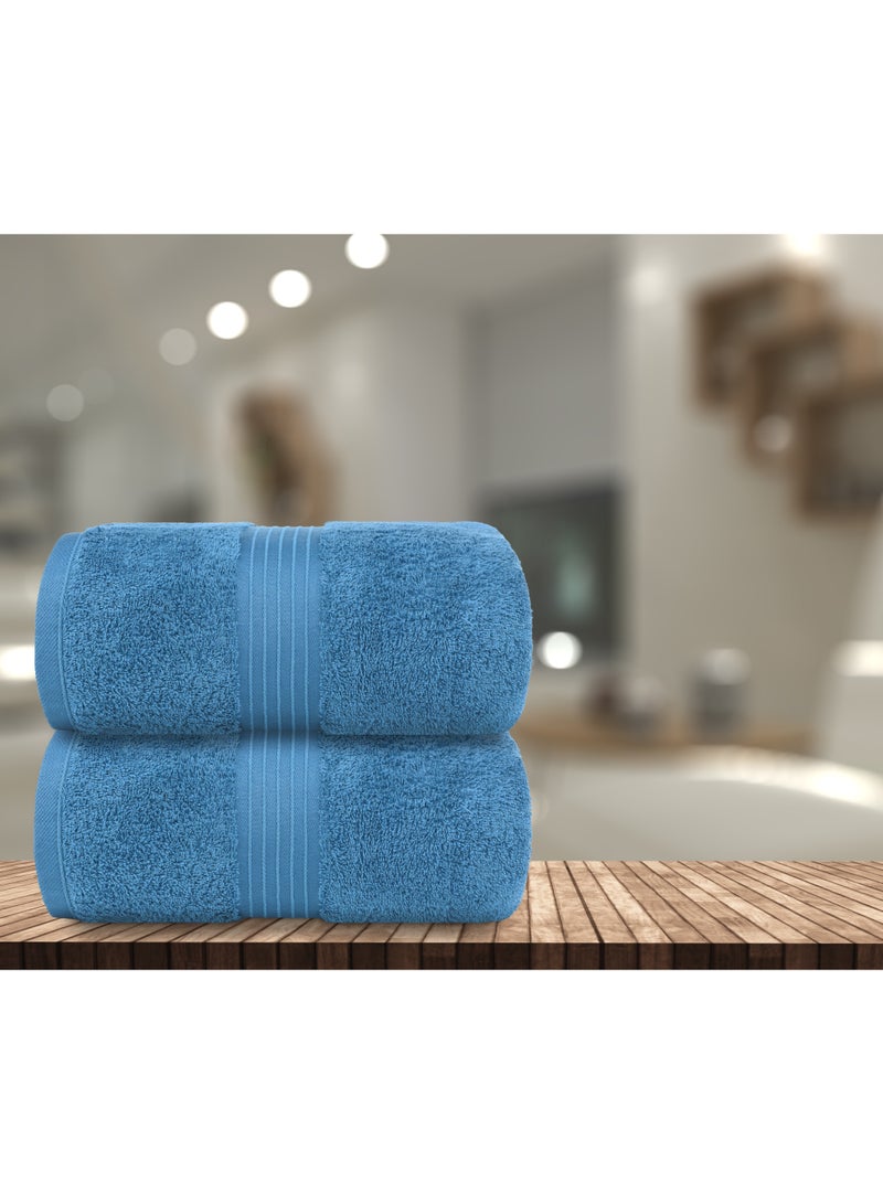 Bliss Casa طقم ملاءات حمام من قطعتين 100% من القطن الممشط 550 جرام في المتر المربع سريع الجفاف عالي الامتصاص وسميك وناعم بجودة الفنادق للحمام ومناشف السبا مقاس 90 × 180 سم  - Image 2