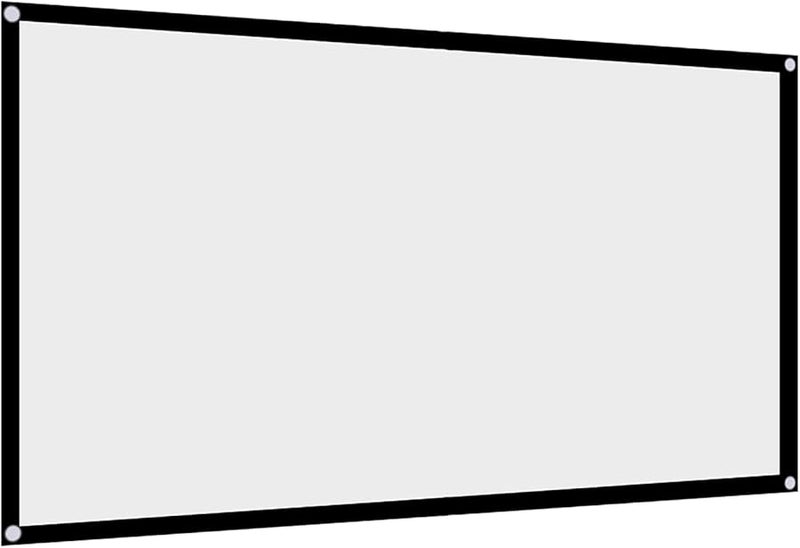 60 Inch Portable Projector Screen Foldable No Crease White With Black Edging Hanging Holes - Image 3