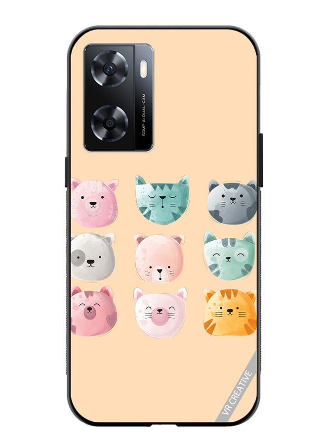 VR CREATIVE Protective Case Cover For Oppo A57/A77s Cute Faces Design Multicolour - Image 1