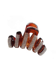 Fodattm Fodattm Women Lady Fashion Large Fancy Rhinestones Hair Clamp Hair Claw Clips Elegant Crystal Jaw Clips Hairpins (Coffee)  - Image 1