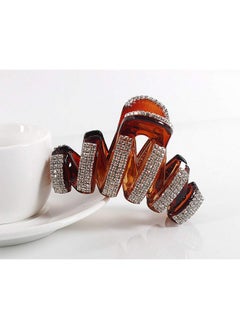 Fodattm Fodattm Women Lady Fashion Large Fancy Rhinestones Hair Clamp Hair Claw Clips Elegant Crystal Jaw Clips Hairpins (Coffee)  - Image 2