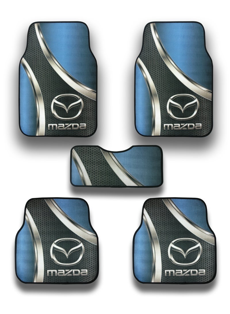 Car Floor Mats 5 Pieces Set Anti Slip Heavy Duty Interior Protection Mats Custom Fit Style for Mazda Vehicles Durable PVC Material Easy Clean Waterproof Dust Mud Sand Protection Non Skid Backing for Daily Driving and Long Trips - Image 1