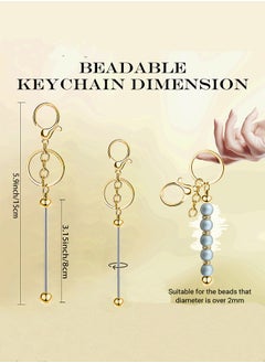 Generic Beadable Keychain Bars, 6-Piece Bead Keychain Bar Beadable Keychain Blanks for DIY Craft Jewelry Making Gift Gold  - Image 3