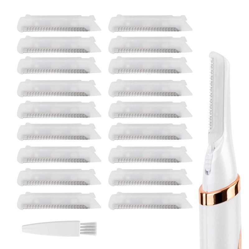 18 Pcs Replacement Blades for Finishing Touch Flawless Dermaplane Glo Sonic Vibrating Facial Exfoliator Replacement Heads Only Specific for Flawless Vibrating Dermaplane Razor