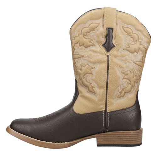 ROPER Mens Classic Square Toe Casual Boots Mid Calf - Brown - Size 10.5 M - Image 3