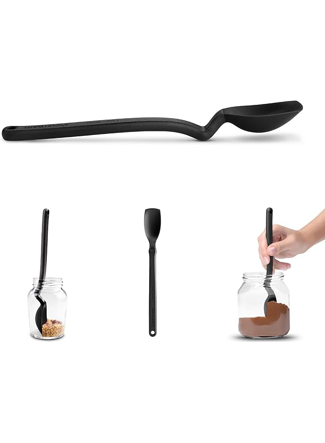 Dreamfarm Mini Supoon Silicone Jar Scraping Spoon 1 Teaspoon Black - Image 1