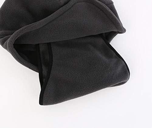 LLmoway Men Winter Skull Cap Windproof Warm Earflaps Hat with Mask 2 in 1 Cycling Hat Dark Grey - Image 3
