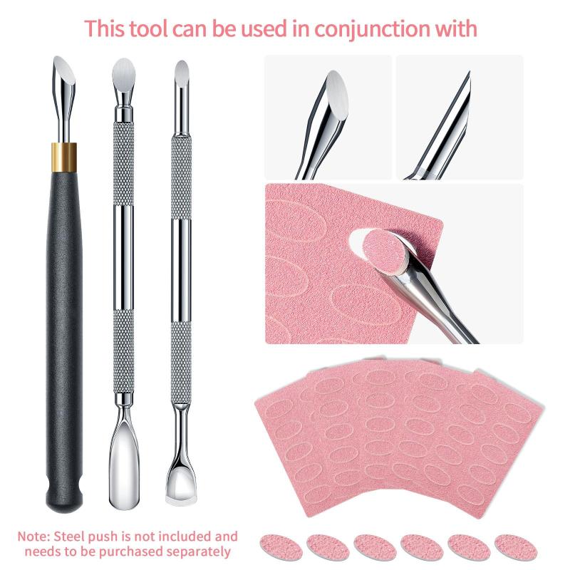 Steel Pusher Double-Headed Flexible Cuticle Remover - Double-Sided Efficiency Horseshoe Pusher for Russian-Style Manicure - Image 3