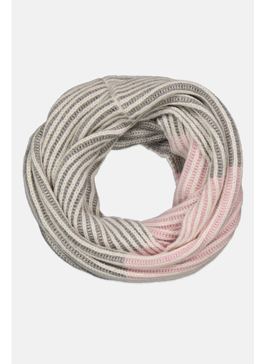 s.Oliver Women Knittes Round Scarf 70 D x  35 L cm, Grey  - Image 1