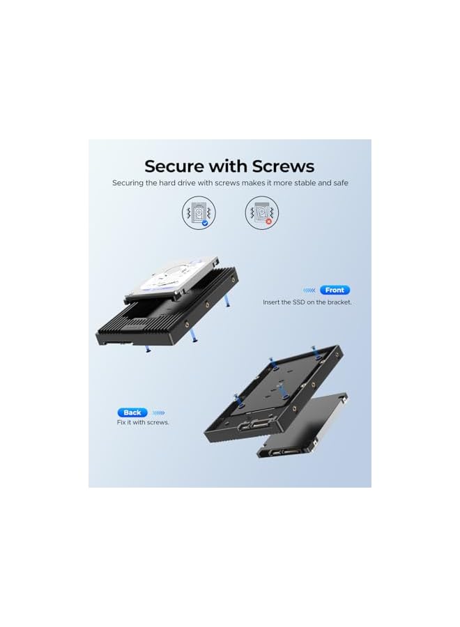 PROMASS promass 2.5 to 3.5 SATA Hard Drive Adapter Mounting Bracket Hard Drive Caddy for 7/9.5/12.5mm 2.5 inch HDD/SSD-D2SS  - Image 3