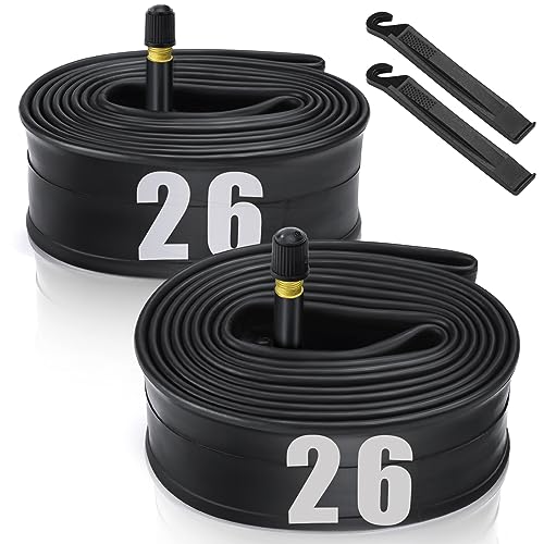 Hydencamm 2-Pack Bike Tubes 26" x 1.75/2.125 AV Valve, 26x2.125 Bicycle Tube Compatible with 26x1.75 26 x 1.95 26 x 2.10 26 x 2.125, 26" Bike Rubber Tubes for Road/MTB/City Bikes by Hydencamm (2 of One Size) - Image 1