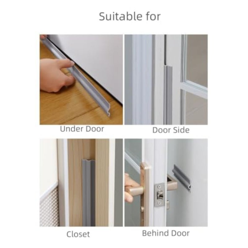 تجريد الطقس لباب النافذة لعازل الصوت والصدمات ومنع الغبار وسدادة الرياح، شريط إغلاق ذاتي اللصق قابل للقطع، رمادي 13.12 قدم - Image 4