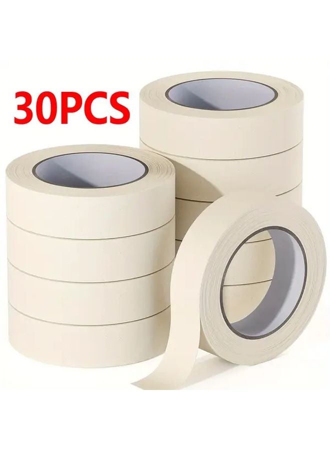 30pcs White Masking Tape 0.94x20 Yard Durable Painter Tape for Painting Labeling Crafts - Image 2