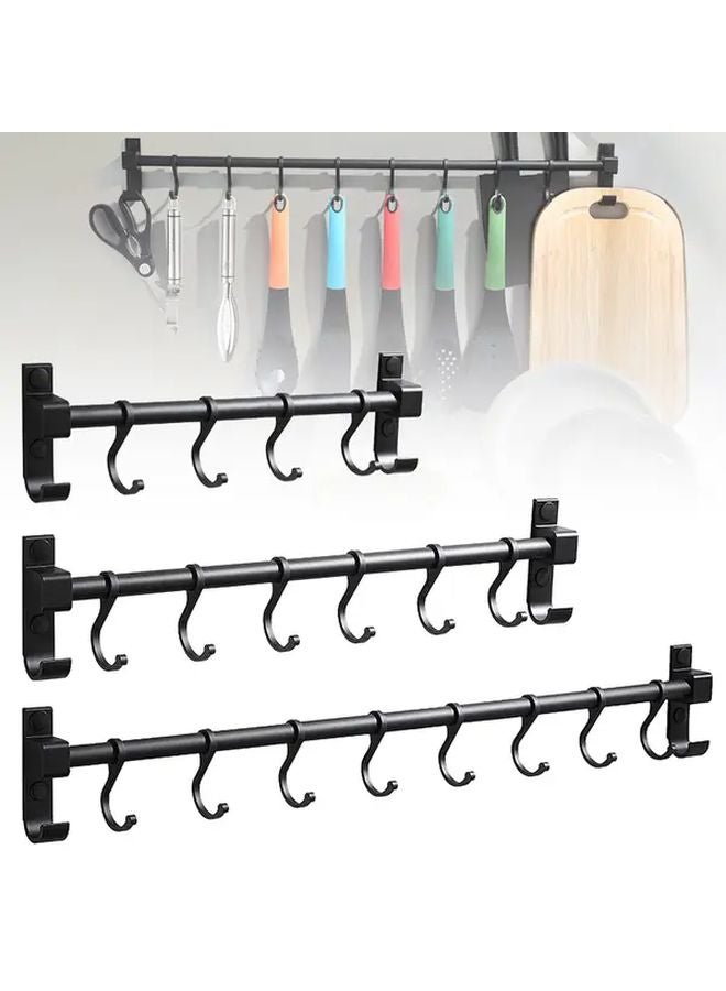 19 69 بوصة رف تخزين ثقيل مثبت على الحائط من الألومنيوم منظم المطبخ خطاطيف قابلة للتعديل - Image 2