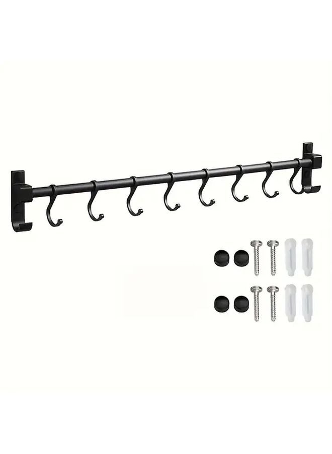 19 69 بوصة رف تخزين ثقيل مثبت على الحائط من الألومنيوم منظم المطبخ خطاطيف قابلة للتعديل - Image 1