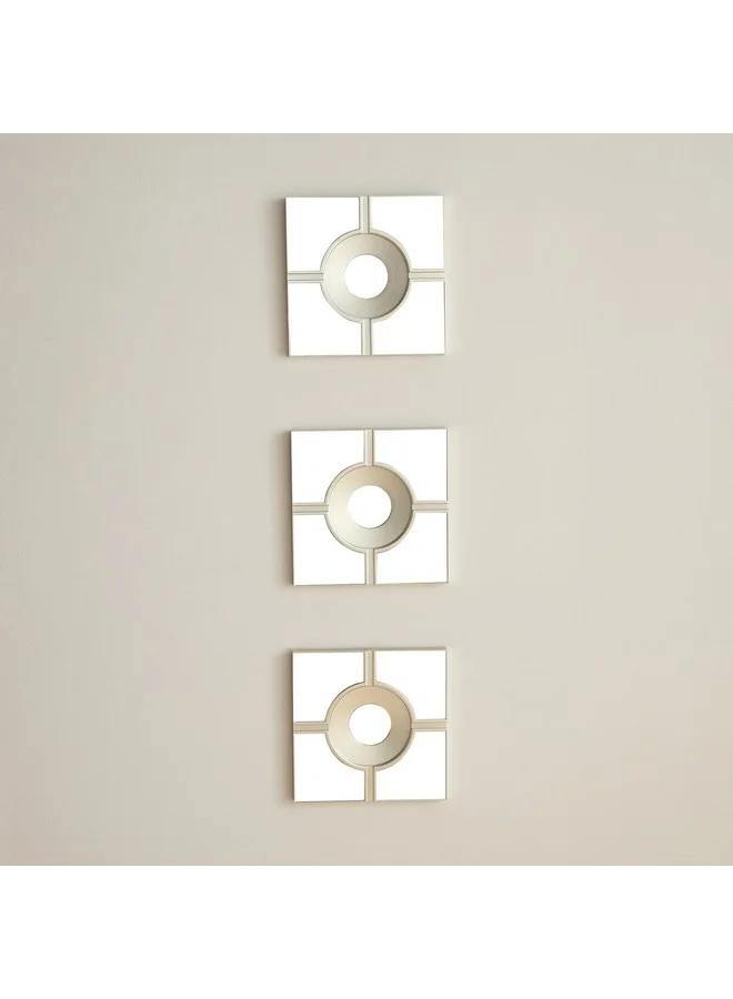 Home Box Brecklyn 3-Piece Mirror Set 25 x 1.5 x 25 cm