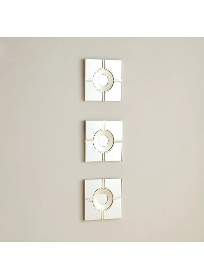 Home Box Brecklyn 3-Piece Mirror Set 25 x 1.5 x 25 cm
