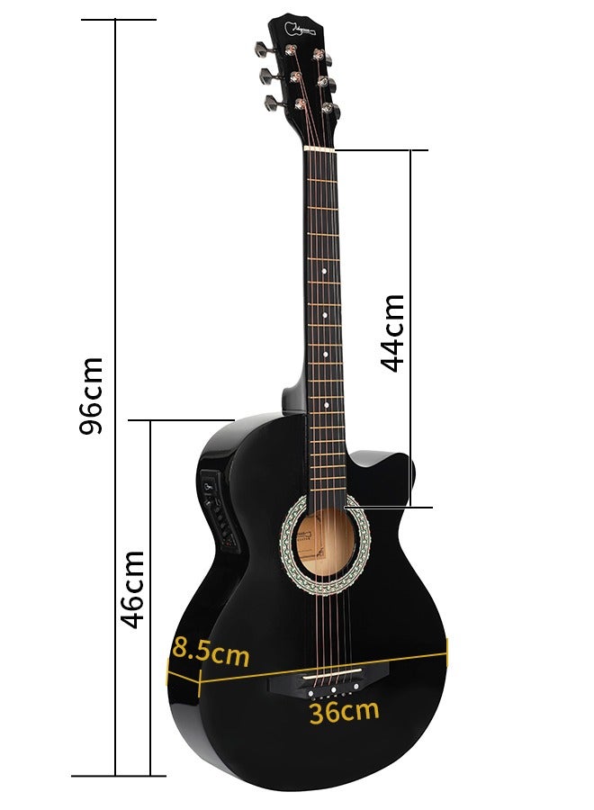 Jidyous مجموعة جيتار كهربائي صوتي للمبتدئين مقاس 38 بوصة مع ملحقات - Image 3