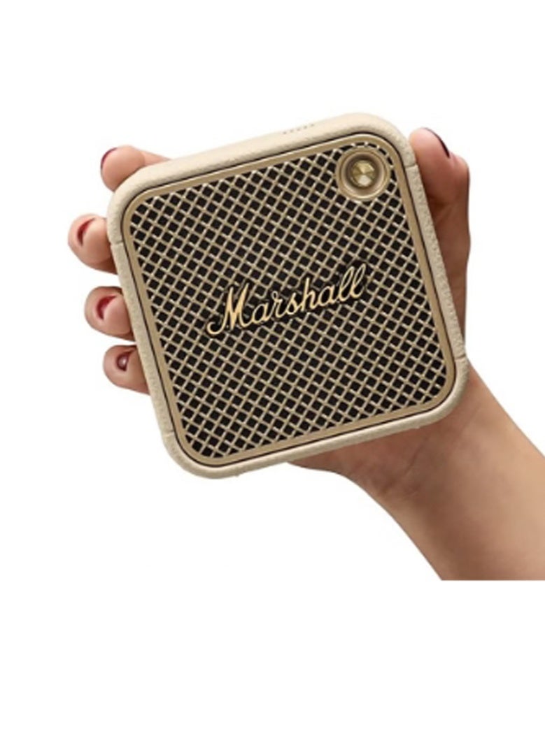 Marshal Willen Bluetooth Speaker, Wireless, 15+ Hours Playtime, Water-Resistent, Cream CreamQuick Charge, Stackable - Brass And  Cream - Image 2