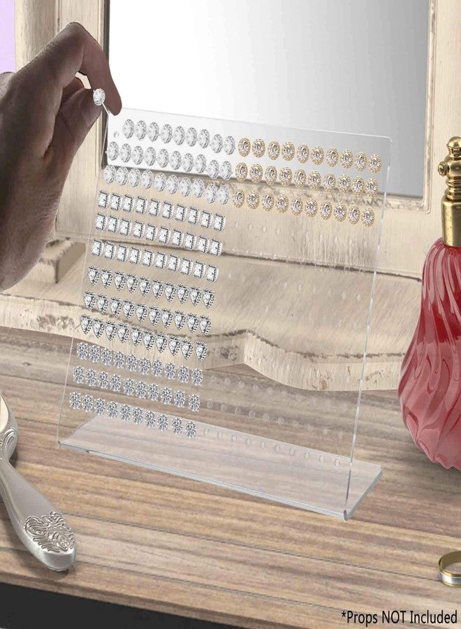 Marketing Holders Earring Display Stand Holds 120 Pair Slant Back Clear Acrylic for Hoops Studs or Dangles Jewelry Retailers Fashion Boutiques Personal Use Department Stores Sleek Contemporary - Image 4