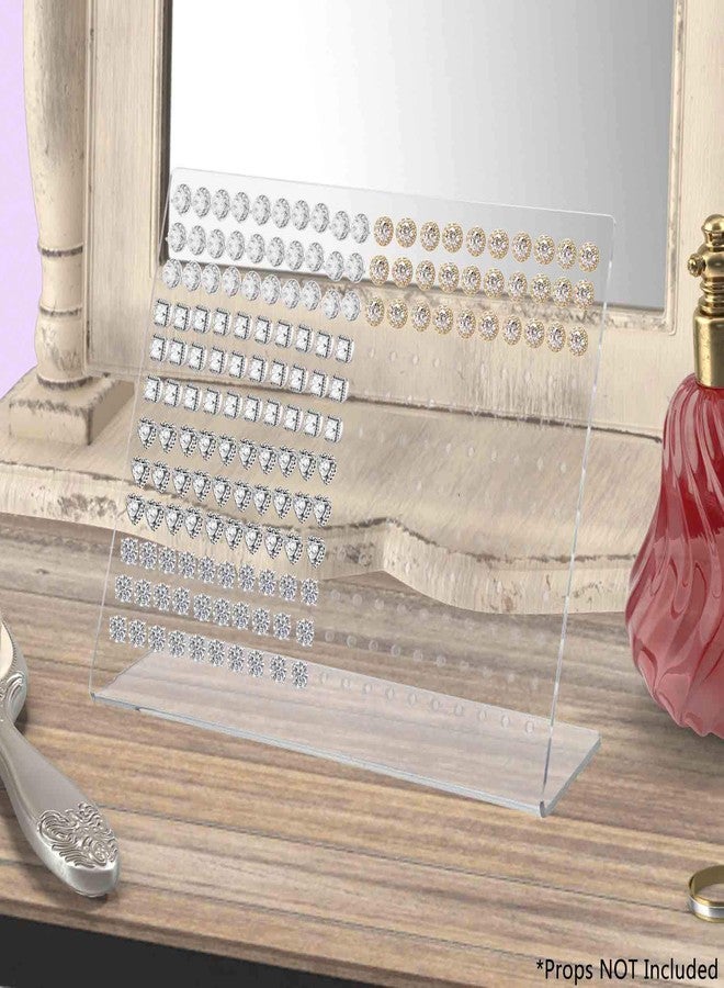 Marketing Holders Earring Display Stand Holds 120 Pair Slant Back Clear Acrylic for Hoops Studs or Dangles Jewelry Retailers Fashion Boutiques Personal Use Department Stores Sleek Contemporary - Image 3