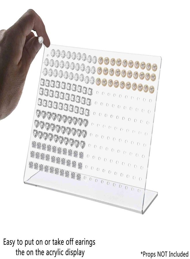 Marketing Holders Earring Display Stand Holds 120 Pair Slant Back Clear Acrylic for Hoops Studs or Dangles Jewelry Retailers Fashion Boutiques Personal Use Department Stores Sleek Contemporary - Image 2
