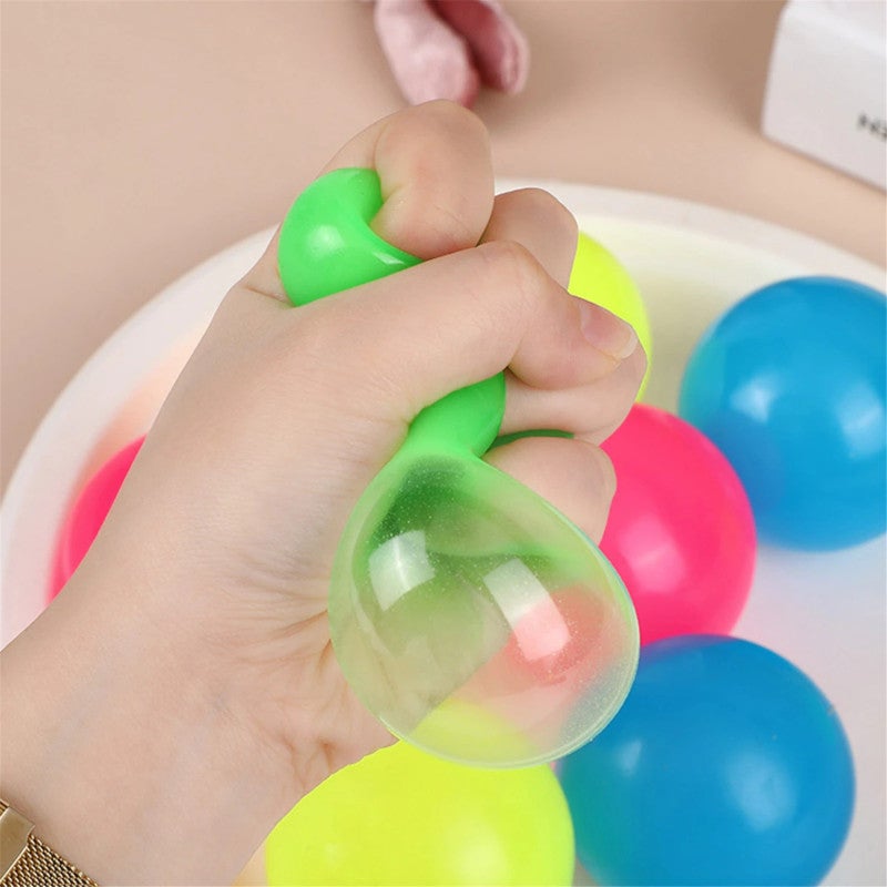Glow In The Dark Sticky Wall Ball Squishy Stress Relief Toy - Soft Fidget Ball For Teens Adults Physical Therapy Orange - Image 5