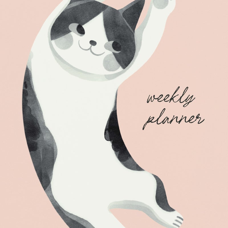 Minted Up 2026 Weekly & Monthly Undated Planner, 5.5" x 8.5" Pink Cat Spiral Bound Planner Notebook, 132 Pages, Playful Art-Inspired Undated Calendar Organizer - Image 4