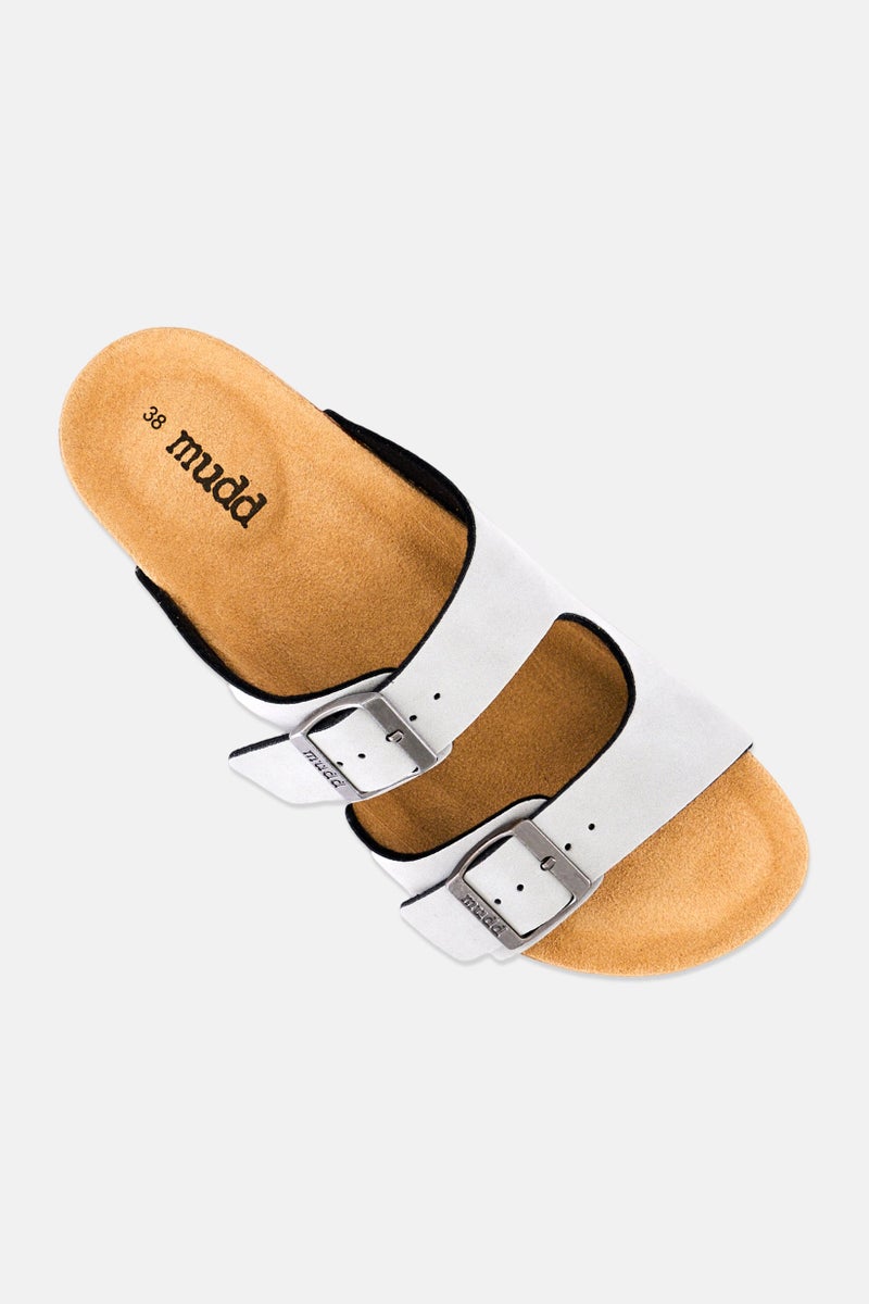 Mudd Women Slip On Cork Sandals, Light Grey - Image 4