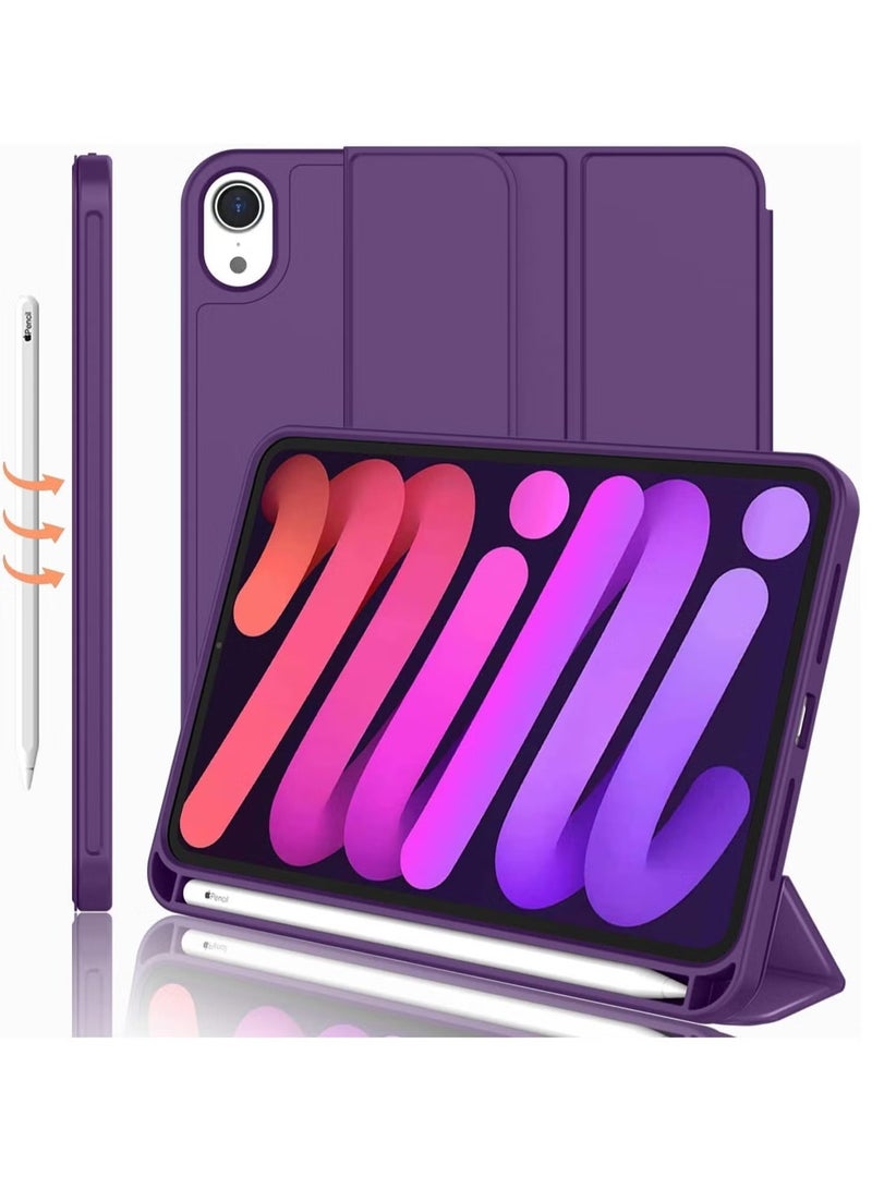 TIGER NEW Smart Case with Pencil Holder Compatible with iPad Mini 6, Trifold Stand Smart Case with Soft TPU Back, Auto Wake/Sleep, Dust Proof & Anti-Fingerprint, Heavy Duty Protection - Image 1