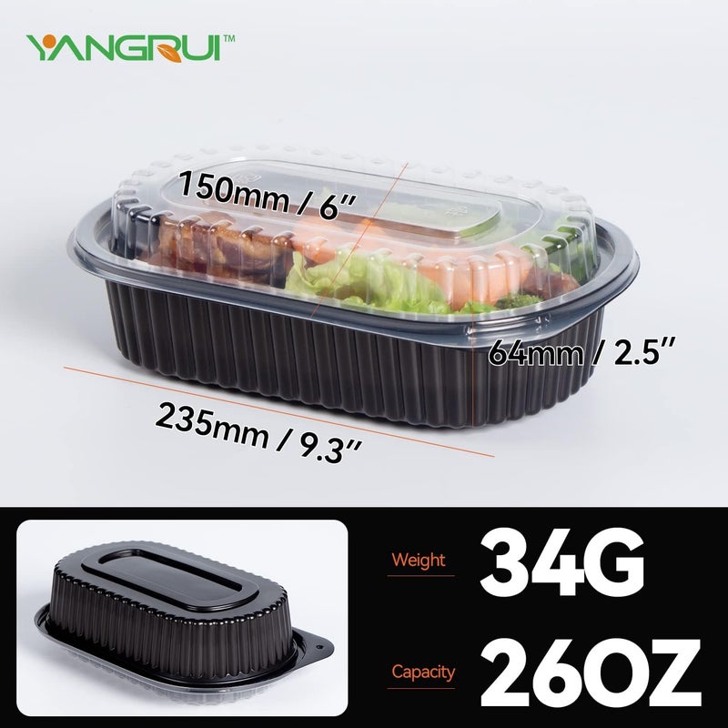 YANGRUI Take Out Containers, Clean Package 45 Pack Reusable Machine Washable Extra Thick BPA Free Meal Prep Container Microwave Freezer Safe Leak Proof To Go Containers - Image 3