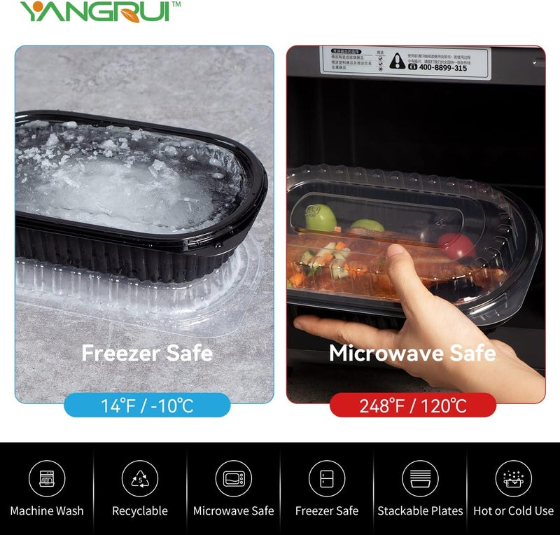 YANGRUI Take Out Containers, Clean Package 45 Pack Reusable Machine Washable Extra Thick BPA Free Meal Prep Container Microwave Freezer Safe Leak Proof To Go Containers - Image 2