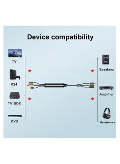 Captaintech AV300 Digital to Analog Audio Conversion Cable, Digital SPDIF/Optical & Coaxial to Analog L/R RCA & 3.5mm AUX Stereo Audio Cable for Xbox/ for PS4/ for PS5/ TV/ Home Stereo (3M)  - Image 5