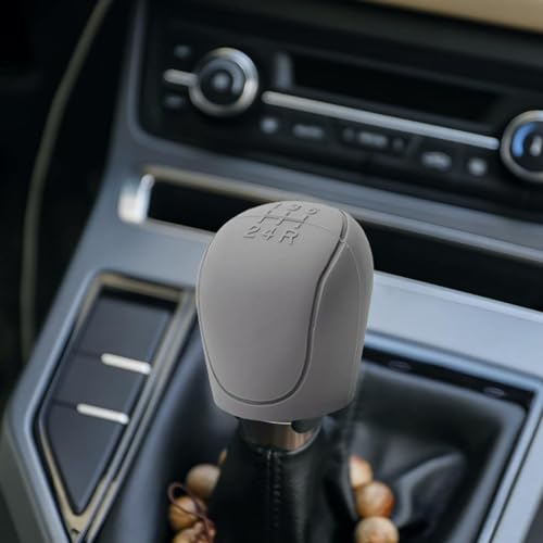 aakichi 2Pcs Silicone Gear Shift Knob Cover Car Handbrake Cover Set | Anti-Slip Grip Universal Silicone Protective Sleeves for Car Interior Styling & Comfort | Durable Soft Grip (Grey) - Image 5