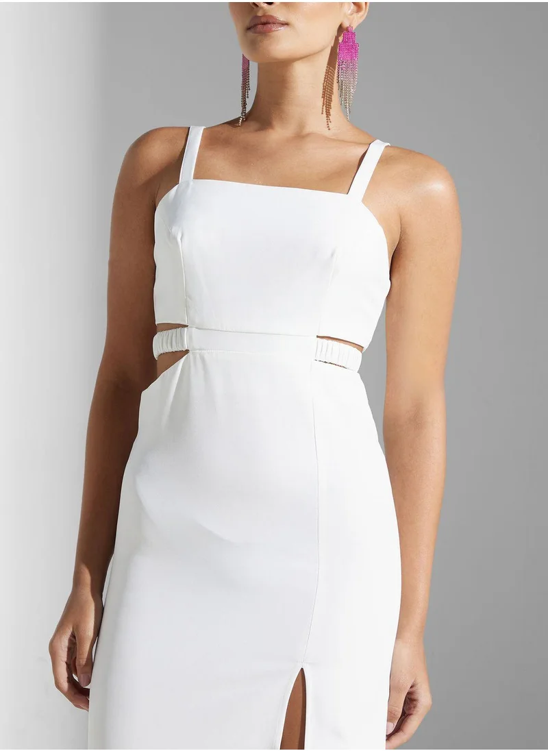 Golden Apple Square Neck Side Slit Dress