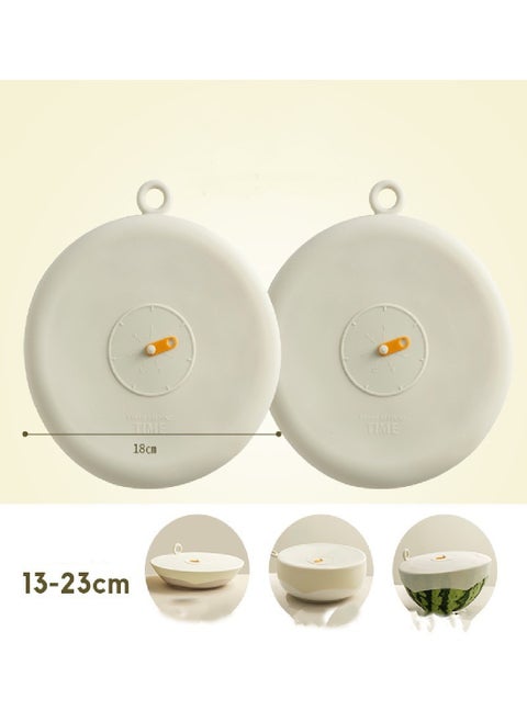 Silicone Fresh Keeping And High Temperature Resistant Round Universal  Lid Large Size 2-Pack