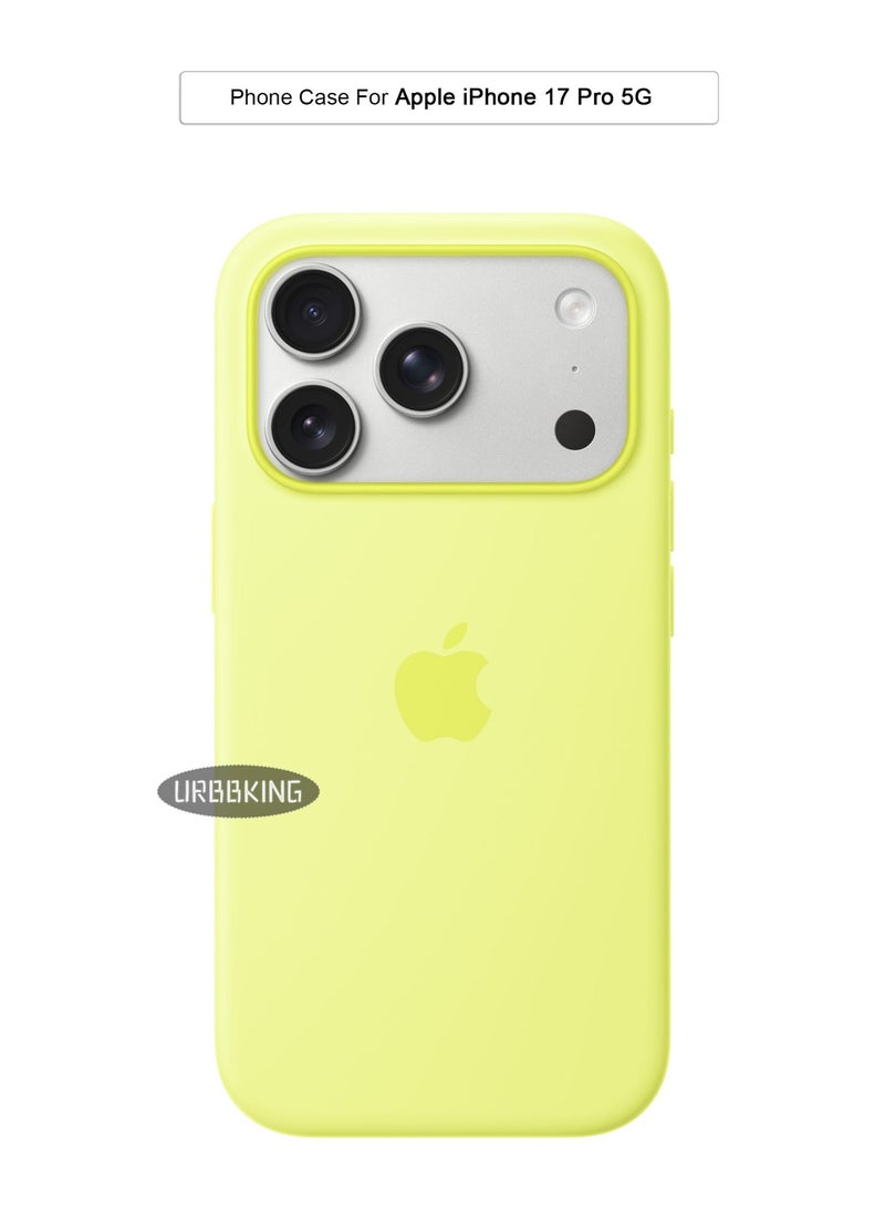 يوارب كينج iPhone 17 Pro سائل السيليكون غطاء الحماية ، حماية الجسم كله ، مقاومة للصدمات ، رقيقة ، بطانة ألياف فائقة الدقة لمكافحة الخدش ، غطاء حماية رقيقة ، مريحة ، مضادة للبصمات ، صفراء مشرقة - Image 1