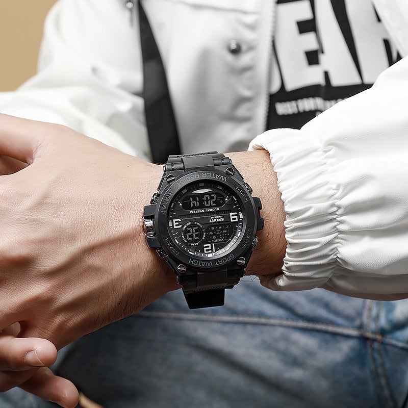 New Men'S Outdoor Mountaineering Electronic Watch Student Multifunctional Luminous Alarm Chronograph Electronic Watch - Image 1