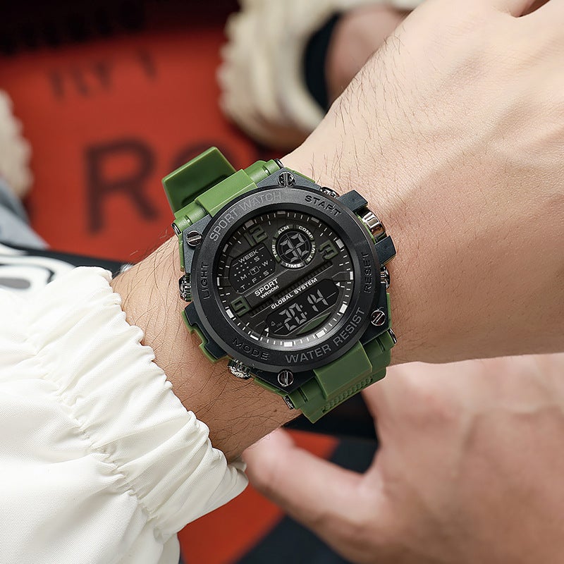 New Men'S Outdoor Mountaineering Electronic Watch Student Multifunctional Luminous Alarm Chronograph Electronic Watch - Image 2