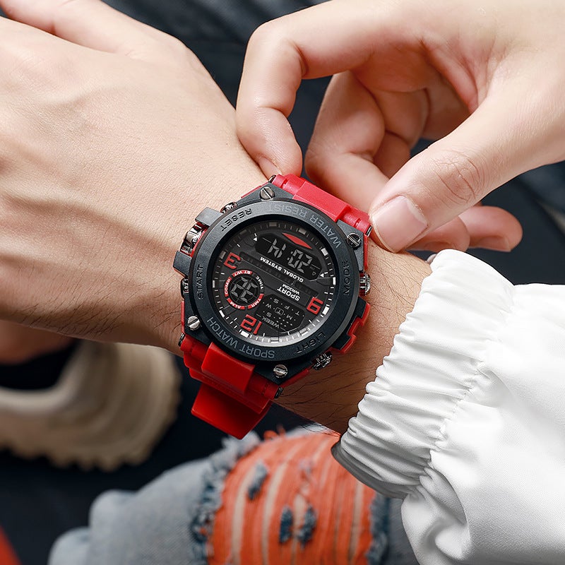 New Men'S Outdoor Mountaineering Electronic Watch Student Multifunctional Luminous Alarm Chronograph Electronic Watch - Image 4