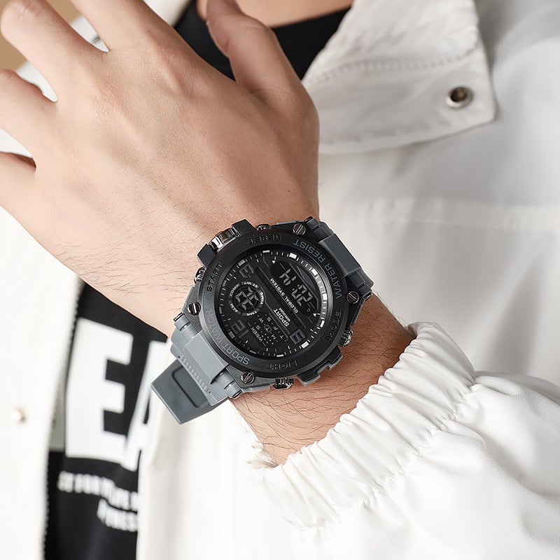 New Men'S Outdoor Mountaineering Electronic Watch Student Multifunctional Luminous Alarm Chronograph Electronic Watch - Image 3