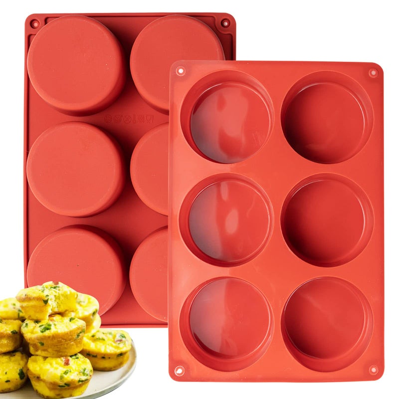 Dootafy Silicone Egg Molds Frittata Pan  2 Pack Starbuc Egg Bites Molds Deep 3 Inch Dash Silicone Egg Cups Sous Vide Egg Mold Round Rolls Molds For Egg Breakfast Sandwiches Omelets Dinner Rolls Baking - Image 1