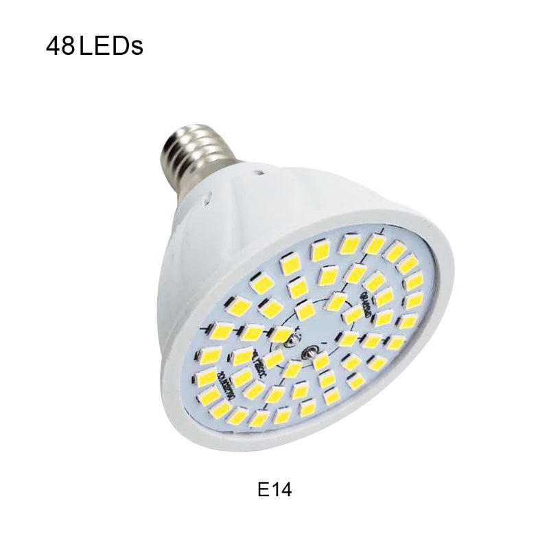 مصباح LED إشعاعي E14 220 فولت، مصباح ذرة ذرة LED بـ 48 مصباحًا LED، ضوء إشعاعي LED باللون الأبيض الدافئ - Image 1